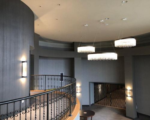 Interior Lakeside Resort Grasscloth installed